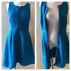 Anthropologie Blue Full Zip ‘Scuba’ Style Dress